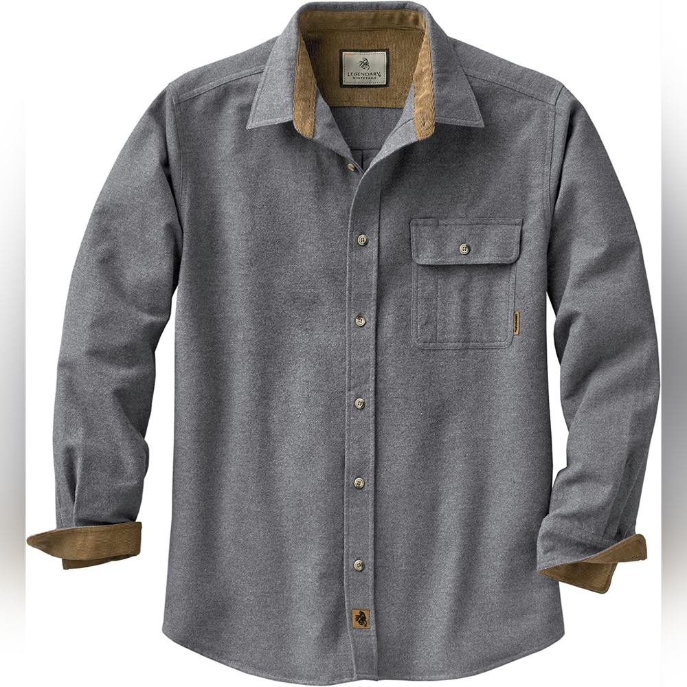 Grey Flannel Button Up Shirt